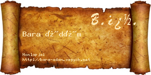 Bara Ádám névjegykártya