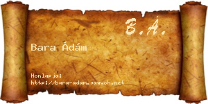 Bara Ádám névjegykártya